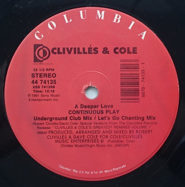 Clivillés & Cole : Pride (In The Name Of Love) (12")