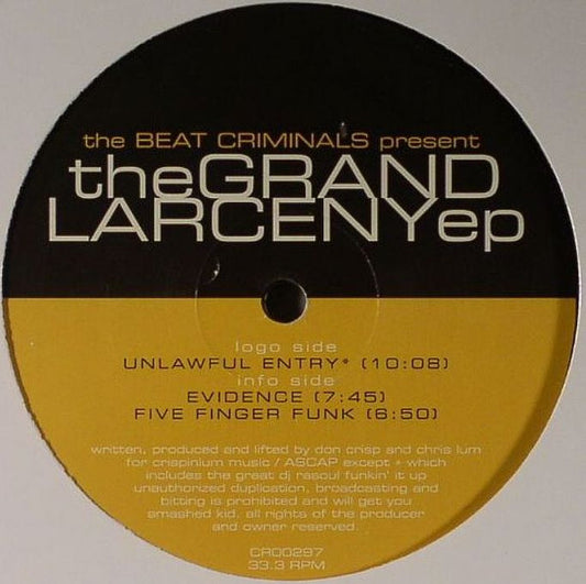 The Beat Criminals : The Grand Larceny EP (12", EP)