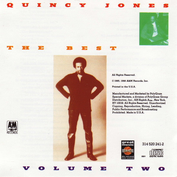 Quincy Jones : The Best Of Volume 2 (CD, Comp, RE)