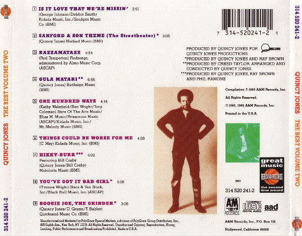 Quincy Jones : The Best Of Volume 2 (CD, Comp, RE)