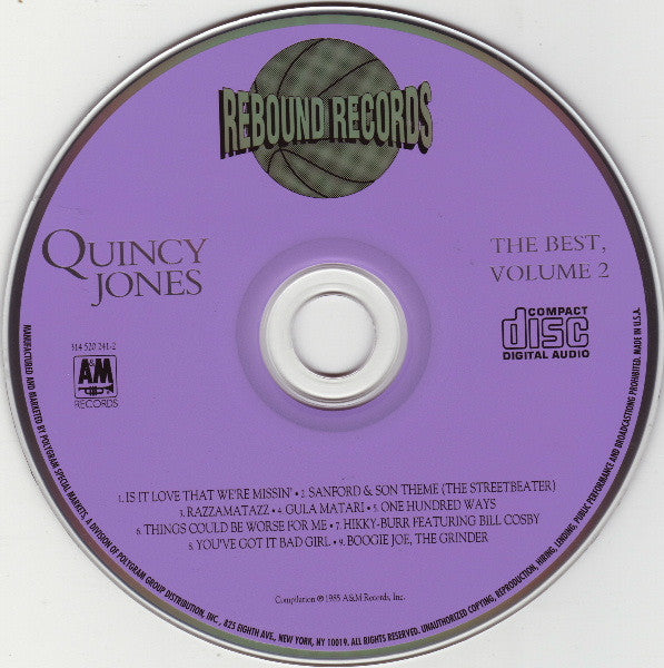 Quincy Jones : The Best Of Volume 2 (CD, Comp, RE)
