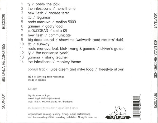 Various : Sound01 (A Big Dada Sampler) (CD, Comp, Smplr)