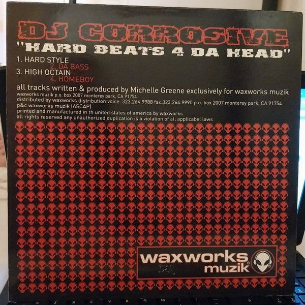 DJ Corrosive : Hard Beats 4 Da Head (12")