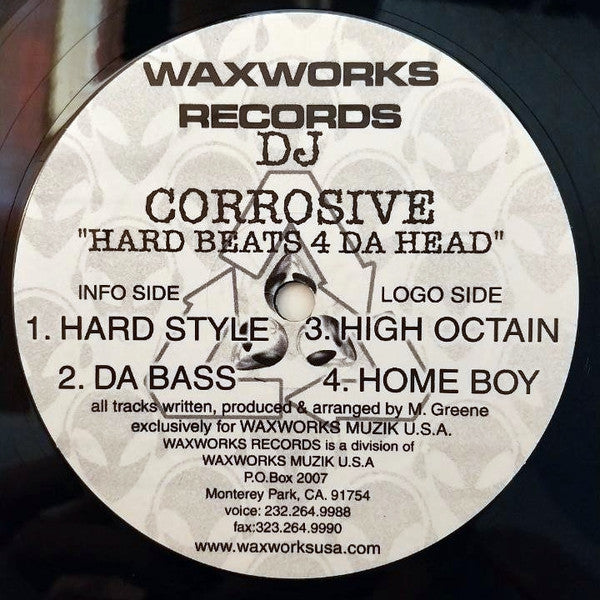 DJ Corrosive : Hard Beats 4 Da Head (12")