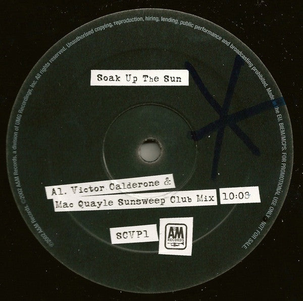 Sheryl Crow : Soak Up The Sun (Victor Calderone & Mac Quayle Mixes) (12", Promo)