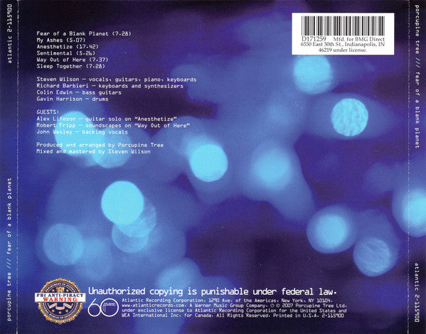 Porcupine Tree : Fear Of A Blank Planet (CD, Album, Club)