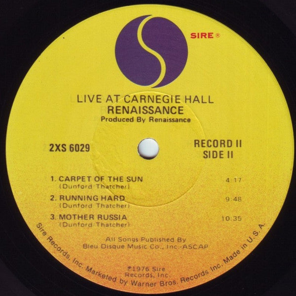 Renaissance (4) : Live At Carnegie Hall (2xLP, Album, RE, Los)