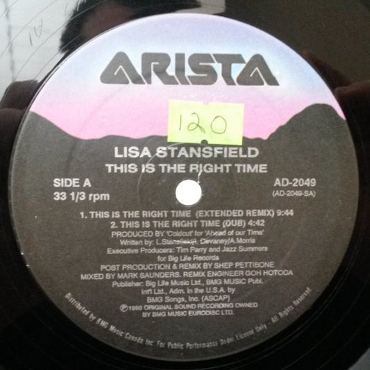 Lisa Stansfield : This Is The Right Time (12")