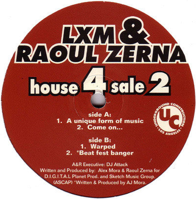 Lxm & DJ Raoul Zerna : House 4 Sale 2 (12")