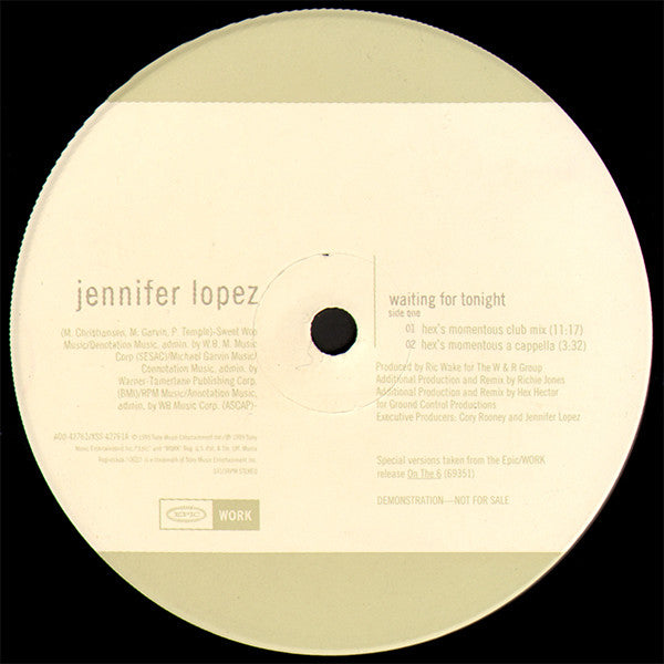 Jennifer Lopez : Waiting For Tonight (Promo #1) (12", Promo)