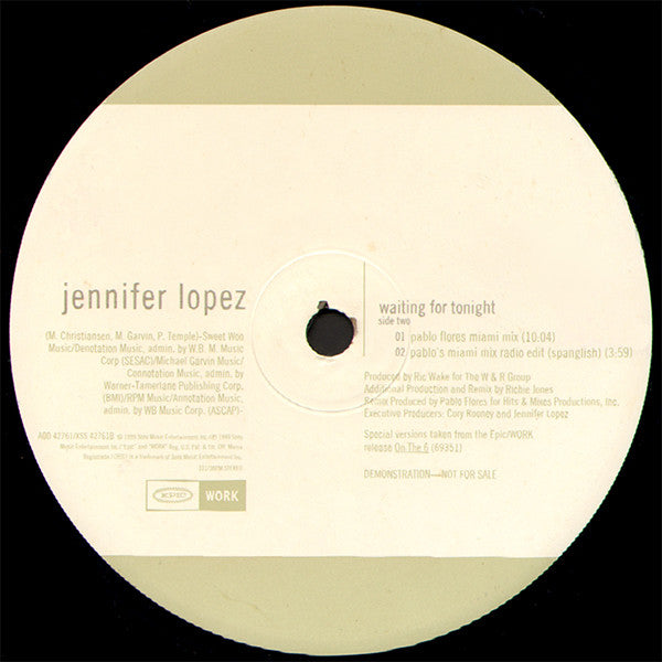 Jennifer Lopez : Waiting For Tonight (Promo #1) (12", Promo)