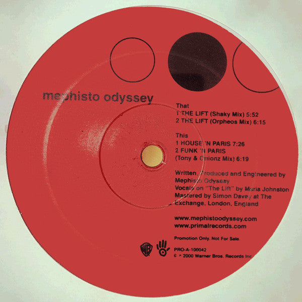 Mephisto Odyssey : The Lift / Funk 'N Paris (12", Promo)