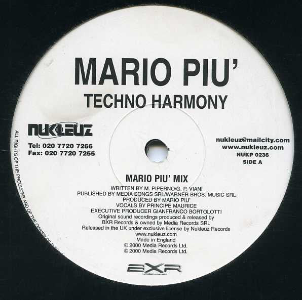 Mario Piu'* : Techno Harmony (12")