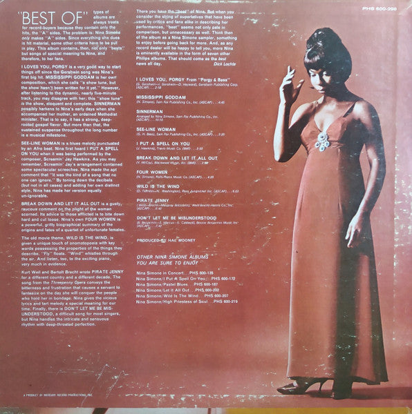 Nina Simone : The Best Of Nina Simone (LP, Comp)