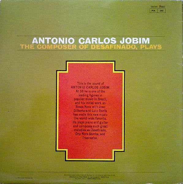 Antonio Carlos Jobim : The Composer Of Desafinado, Plays (LP, Album, RE, RP)