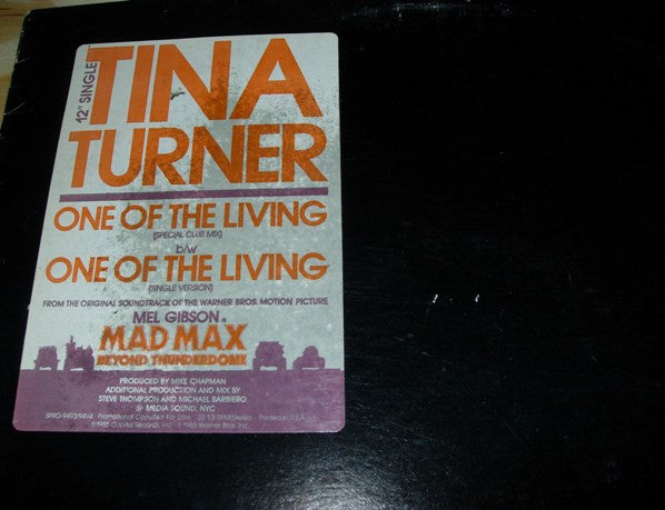 Tina Turner : One Of The Living (12", Single, Promo)