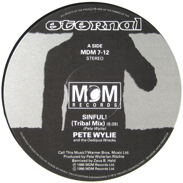 Pete Wylie And The Oedipus Wrecks : Sinful! (Tribal Mix) (12", Single)