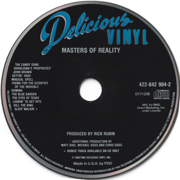 Masters Of Reality : Masters Of Reality (CD, Album, Club, RE)