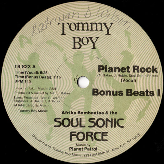 Afrika Bambaataa & the Soul Sonic Force* Music By Planet Patrol : Planet Rock (12", Gre)