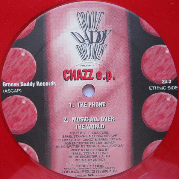 DJ Chazz* : Chazz E.P. (12", EP, Red)