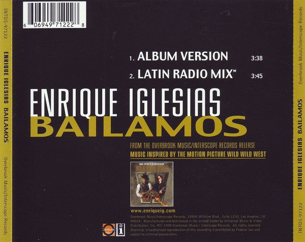 Enrique Iglesias : Bailamos (CD, Single)