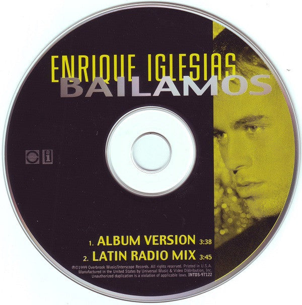 Enrique Iglesias : Bailamos (CD, Single)