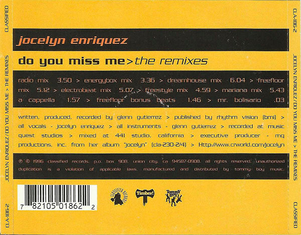 Jocelyn Enriquez : Do You Miss Me (The Remixes) (CD, Maxi)