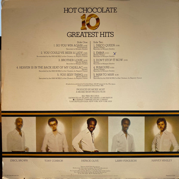 Hot Chocolate : 10 Greatest Hits (LP, Comp, PR )