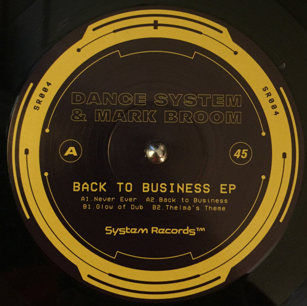Dance System & Mark Broom : Back To Business EP (12", EP)