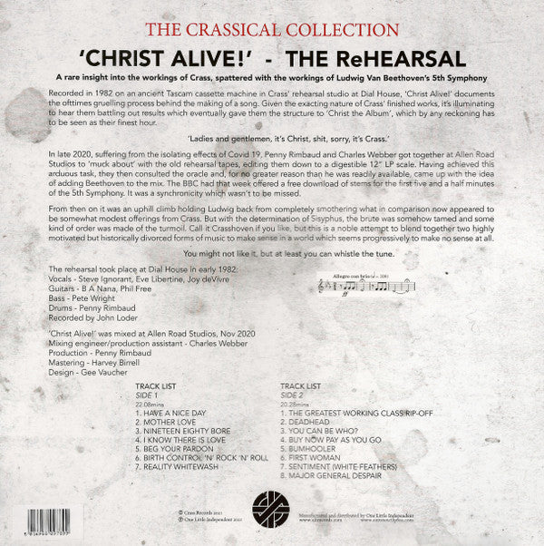 Crass : Christ Alive! – The Rehearsal (LP, Album, Ltd)