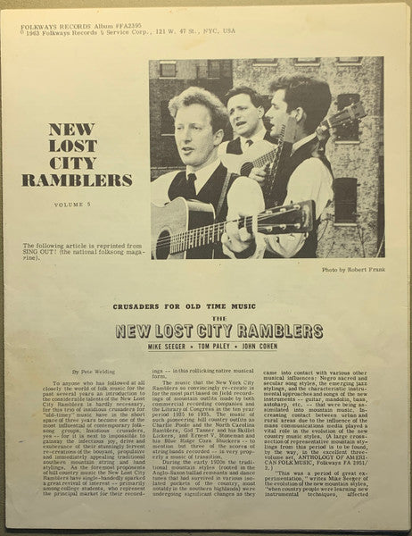 The New Lost City Ramblers : Volume 5 (LP)