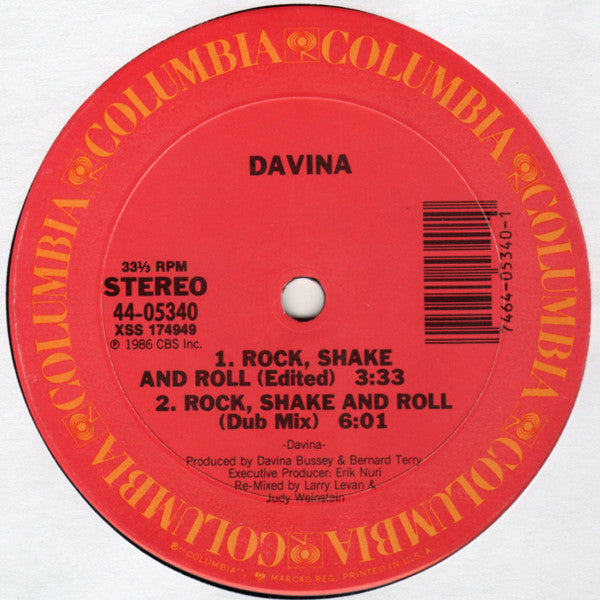 Davina : Rock, Shake And Roll (12")