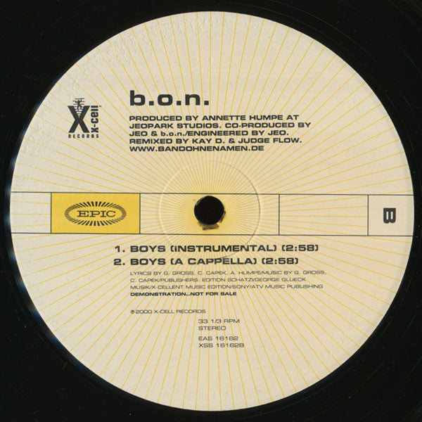 B.O.N.* : Boys (12", Promo)