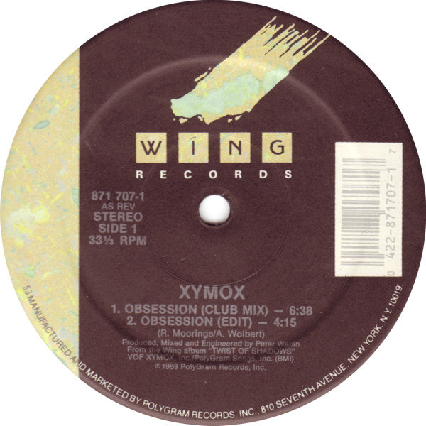Xymox : Obsession (12", Single, 53 )