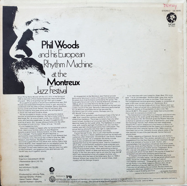 Phil Woods And His European Rhythm Machine : At The Montreux Jazz Festival (LP, Album)