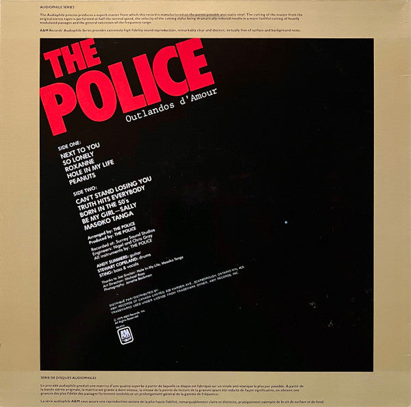 The Police : Outlandos D'Amour (LP, Album, RE, Hal)