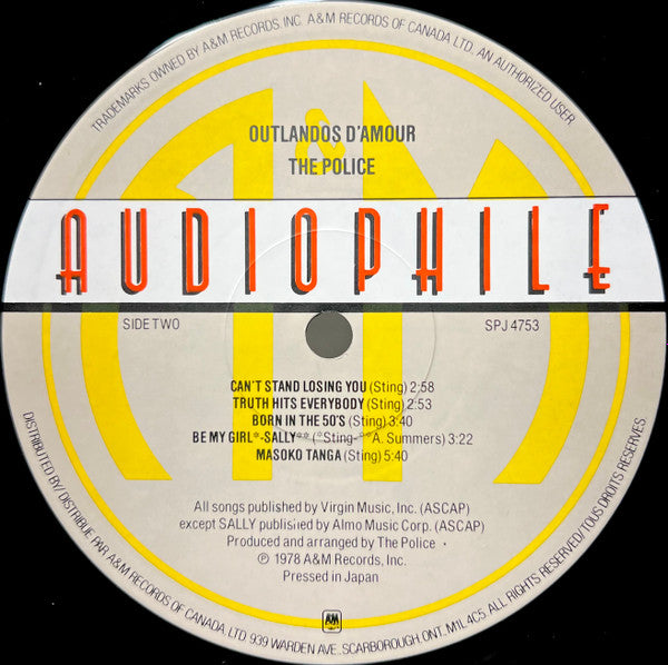 The Police : Outlandos D'Amour (LP, Album, RE, Hal)