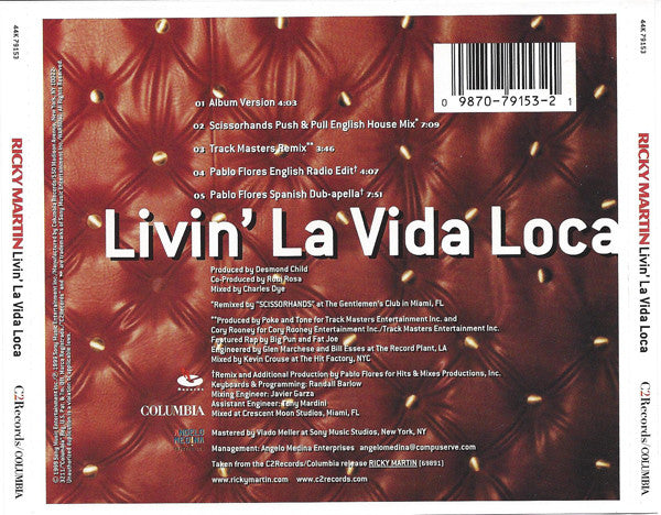 Ricky Martin : Livin' La Vida Loca (CD, Maxi)