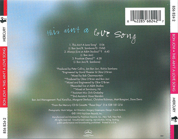 Bon Jovi : This Ain't A Love Song (CD, Single)