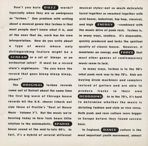 Various : Best Of Techno - Volume One (CD, Comp)