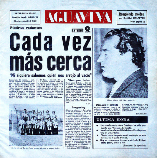 Aguaviva : Cada Vez Más Cerca (LP, Album, Gat)