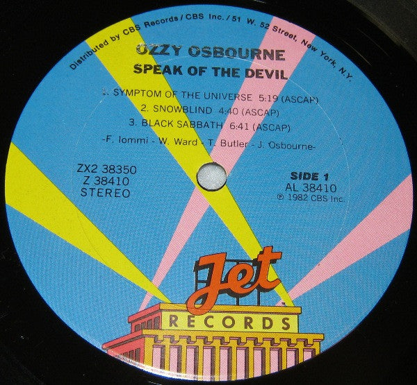 Ozzy Osbourne : Speak Of The Devil (2xLP, Album, Car)