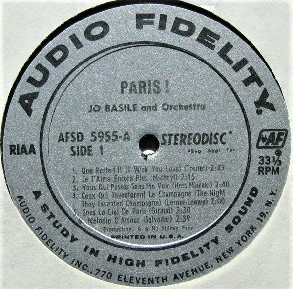 Jo Basile, Accordion And Orchestra : Paris! (LP, Album)