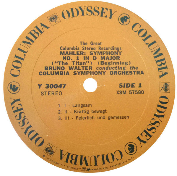 Gustav Mahler, Bruno Walter, Columbia Symphony Orchestra : Symphony No. 1 In D "The Titan" (LP, RE)