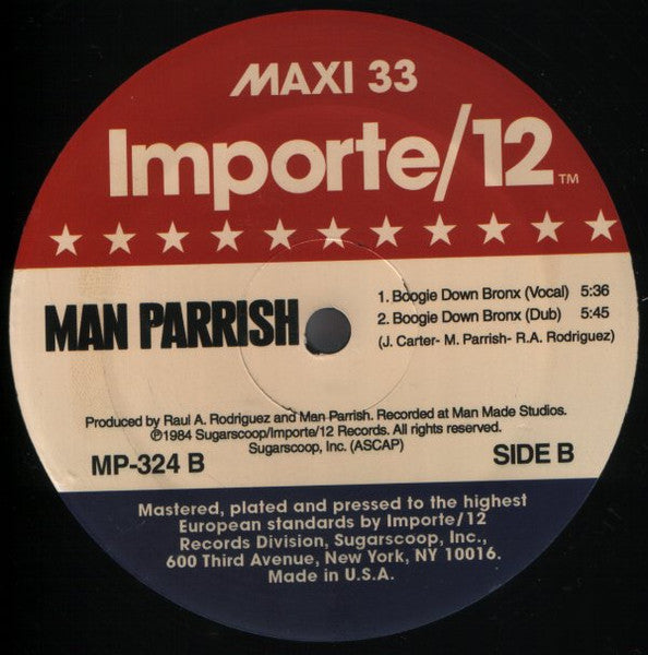 Man Parrish : Hip Hop Be Bop (Don't Stop) / Boogie Down Bronx (12",33 ⅓ RPM,Maxi-Single,Misprint)