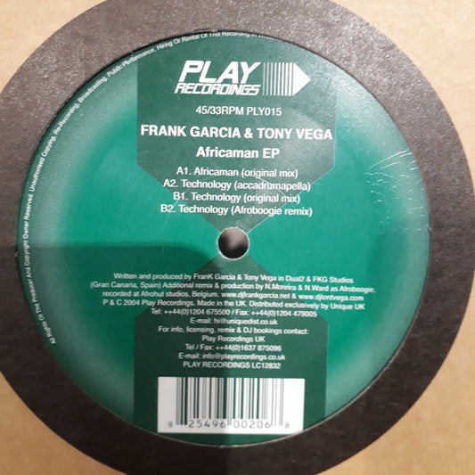 Frank Garcia & Tony Vega (5) : Africaman EP (12")