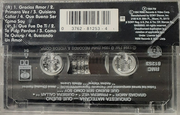 Matecaña Orquesta : Que Bueno (Cass)