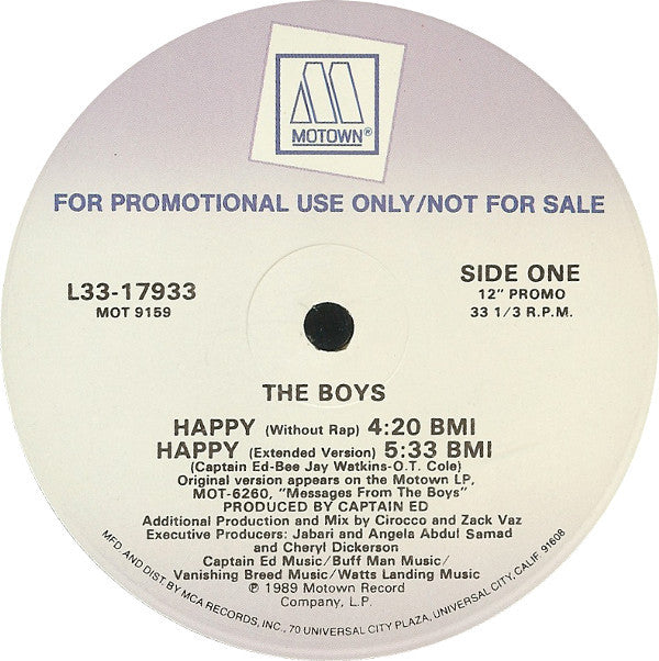 The Boys : Happy (12", Promo)