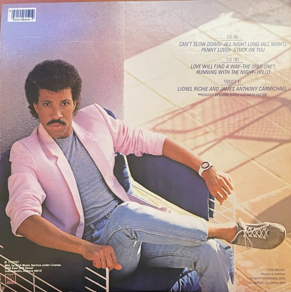 Lionel Richie : Can't Slow Down (LP, Album, Club, RE, Gat)
