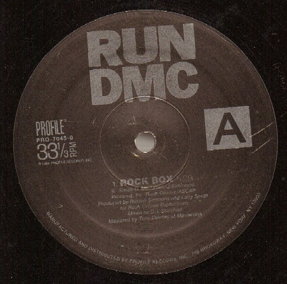 Run-DMC : Rock Box (12", Single, RE)